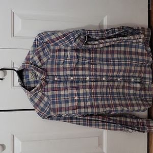 Lucky Brand blue/cream/red button up size small